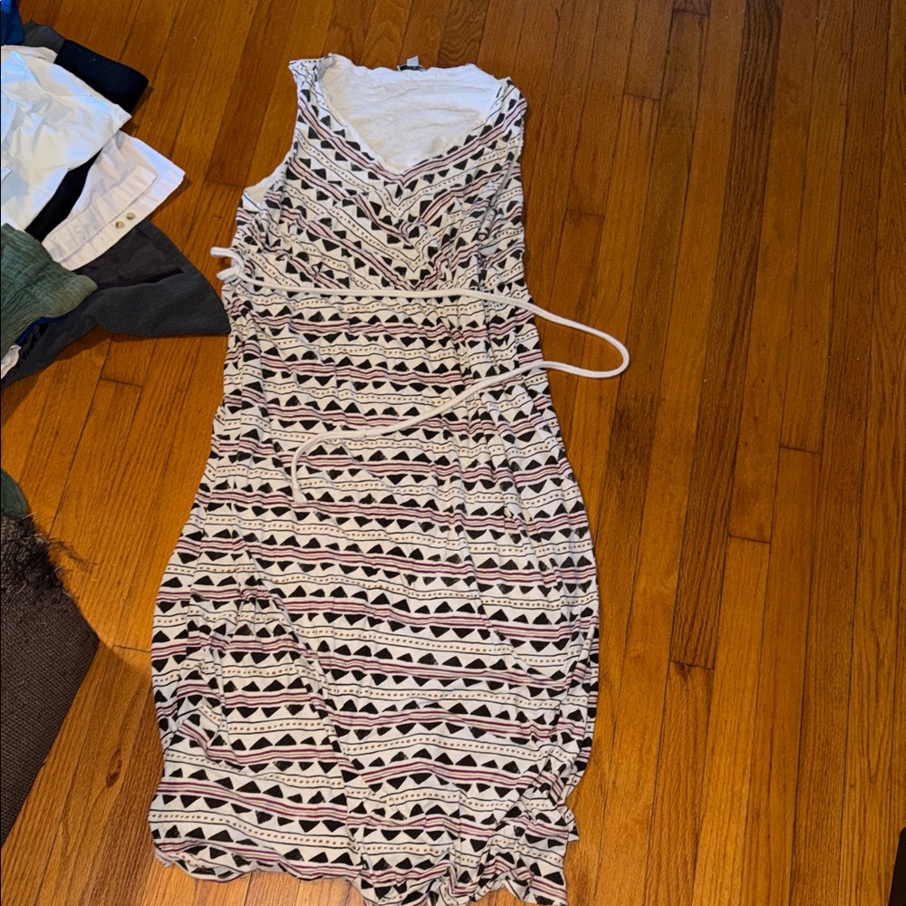 Geometric Patterned Sleeveless Maxi Dress Lucky Brand 2X
